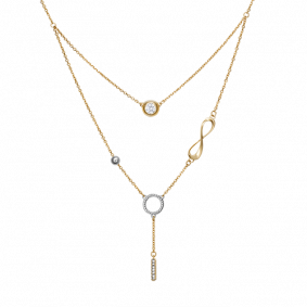 Колье из комбинированного золота Platina 07-0211-00-401-1121 с фианитом 07-0211-00-401-1121 фото