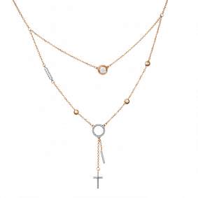 Колье из комбинированного золота Platina 07-0212-00-501-1111-38 с фианитом 07-0212-00-501-1111-38 фото