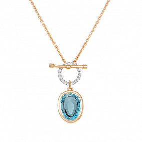 Золотое колье Platina 07-0232-00-201-1110-46 с топазом 07-0232-00-201-1110-46 фото