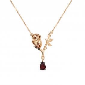 Золотое колье Platina 07-0242-00-204-1110-57 с гранатом и эмалью 07-0242-00-204-1110-57 фото