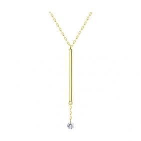 070420-2: Колье из желтого золота с фианитом 070420-2 фото