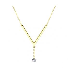 Колье из лимонного золота SOKOLOV 070421-2 с фианитом 070421-2 фото