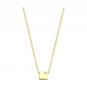 Колье из лимонного золота SOKOLOV 070472-2 с фианитом 070472-2 фото