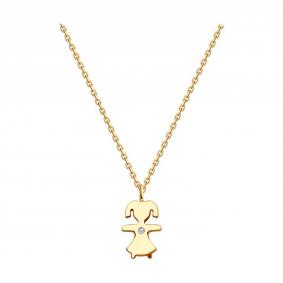 Золотое колье SOKOLOV 070585 с фианитом 070585 фото