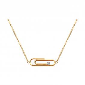 Золотое колье SOKOLOV 070586 с фианитом 070586 фото