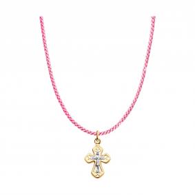 Текстильный шнурок-колье с декоративным элементом из золота 070598 070598 фото