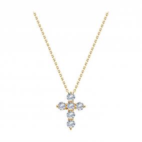 Золотое колье Крест SOKOLOV с фианитом 070601 070601 фото