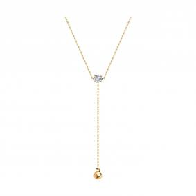 Золотое колье SOKOLOV 070609 с фианитом 070609 фото