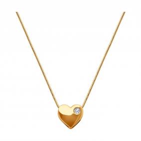 Золотое колье SOKOLOV 070628 с фианитом 070628 фото