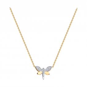 Золотое колье SOKOLOV 070632 с фианитом 070632 фото