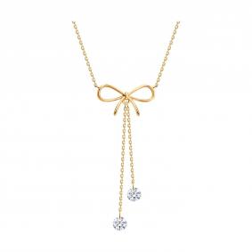 Золотое колье SOKOLOV 070672 с фианитом 070672 фото