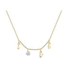 Золотое колье SOKOLOV 070680 с фианитом 070680 фото