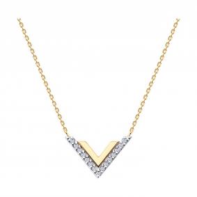 Золотое колье SOKOLOV 070694 с фианитом 070694 фото