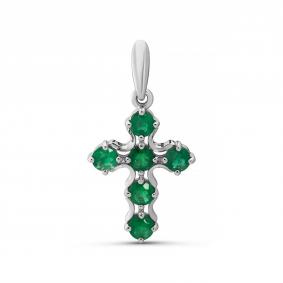 Подвеска из белого золота ERA Jewellery 08-00154-03-003-01-03 с изумрудом 08-00154-03-003-01-03 фото