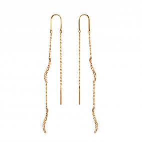 Золотые серьги Золотые узоры 08-1395 08-1395 фото