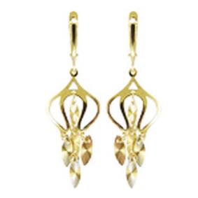 Серьги из лимонного золота Золотые узоры 08-1402л 08-1402л фото