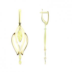 Серьги из лимонного золота Золотые узоры 08-1403л 08-1403л фото