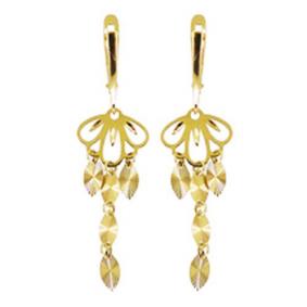 Серьги из лимонного золота Золотые узоры 08-1419л 08-1419л фото