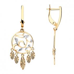 Золотые серьги Золотые узоры 08-1436 08-1436 фото