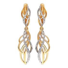 Золотые серьги Золотые узоры 08-1485 08-1485 фото