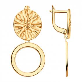 Золотые серьги Золотые узоры 08-1886 08-1886 фото