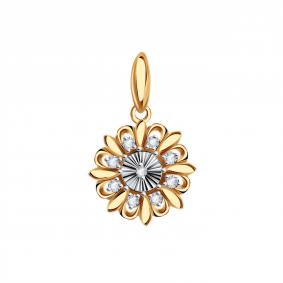 Золотая подвеска Золотые узоры 08-53-0096-00 с цирконием 08-53-0096-00 фото