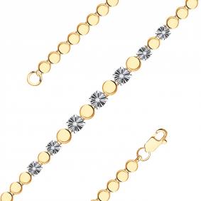 Золотой браслет Золотые узоры 08-68-0042-00 с цирконием 08-68-0042-00 фото