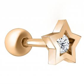 Золотой пирсинг в хрящ уха Sanis 08-958734 08-958734 фото