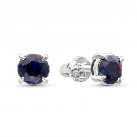 Серьги из белого золота ERA Jewellery 09-00329-03-002-01-03 с сапфиром 09-00329-03-002-01-03 фото