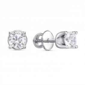 Серьги из белого золота ERA Jewellery 09-01890-03-001-01-03 с бриллиантом 09-01890-03-001-01-03 фото