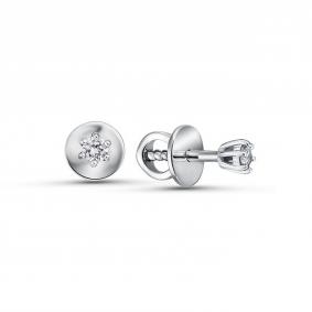 Серьги из белого золота ERA Jewellery 09-02921-03-001-01-03 с бриллиантом 09-02921-03-001-01-03 фото