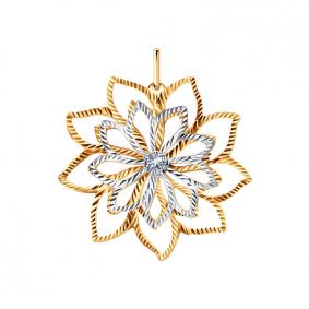 Золота подвеска Золотые узоры с подвижным элементом 09-0335 09-0335 фото