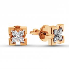 Золотые серьги ERA Jewellery 09-03403-01-001-01-01 с бриллиантом 09-03403-01-001-01-01 фото
