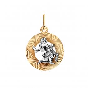 Золотая подвеска Знак зодиака Водолей Золотые узоры 09-0676 09-0676 фото
