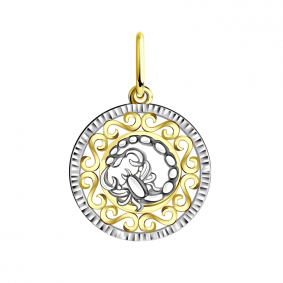 Подвеска из лимонного золота Золотые узоры 09-0855л 09-0855л фото