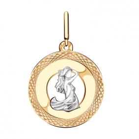 Золотая подвеска Знак зодиака Дева Золотые узоры 09-0877 09-0877 фото