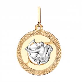Золотая подвеска знак зодиака Стрелец Золотые узоры 09-0880 09-0880 фото