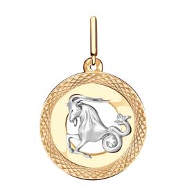 Золотая подвеска Знак зодиака Козерог Золотые узоры 09-0881 09-0881 фото