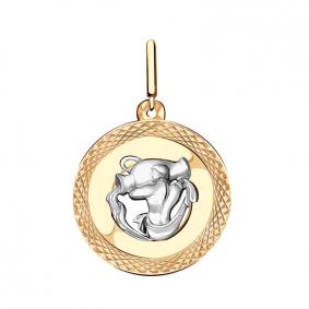 Золотая подвеска Знак зодиака Водолей Золотые узоры 09-0882 09-0882 фото