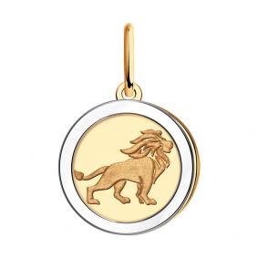 Золотая подвеска Знак зодиака Лев Золотые узоры 09-63-0018-00 09-63-0018-00 фото