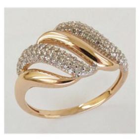 Золотое кольцо Золотые узоры 1-4914 с цирконием 1-4914 фото