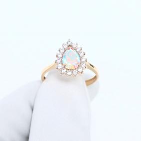 Золотое кольцо ЮК Granat с ситаллом цвета Кварц и фианитом 1.10.11.2358.00-6500 1.10.11.2358.00-6500 фото
