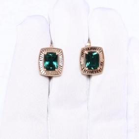 Золотые серьги ЮК Granat с ситаллом цвета Турмалин 1.20.10.0782.00-6495 1.20.10.0782.00-6495 фото