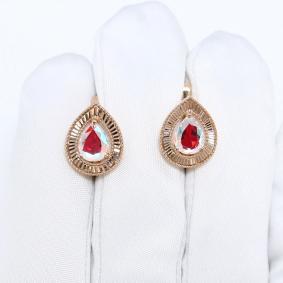 Золотые серьги ЮК Granat с ситаллом цвета Кварц 1.20.10.2861.00-6489 1.20.10.2861.00-6489 фото