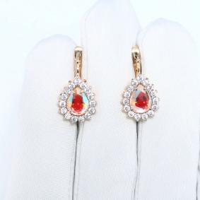 Золотые серьги ЮК Granat с ситаллом цвета Кварц и фианитом 1.20.11.2358.00-6500 1.20.11.2358.00-6500 фото