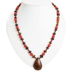 Колье Янтарная волна 10-00000 с янтарём 10-00000 фото