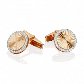 Золотые запонки Platina 10-0033-00-401-1110-22 с фианитом 10-0033-00-401-1110-22 фото