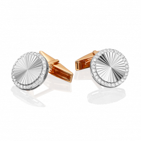 Запонки из комбинированного золота Platina 10-0033-00-401-1111-22 с фианитом 10-0033-00-401-1111-22 фото