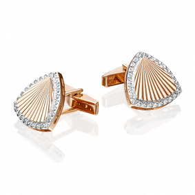 Золотые запонки Platina 10-0034-01-401-1110-22 с фианитом 10-0034-01-401-1110-22 фото