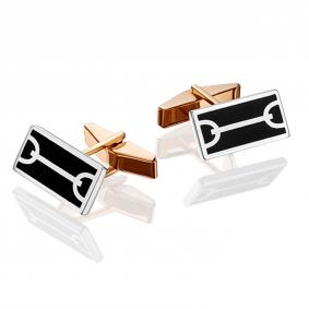 Запонки из комбинированного золота Platina 10-0043-00-000-1111-25 с эмалью 10-0043-00-000-1111-25 фото